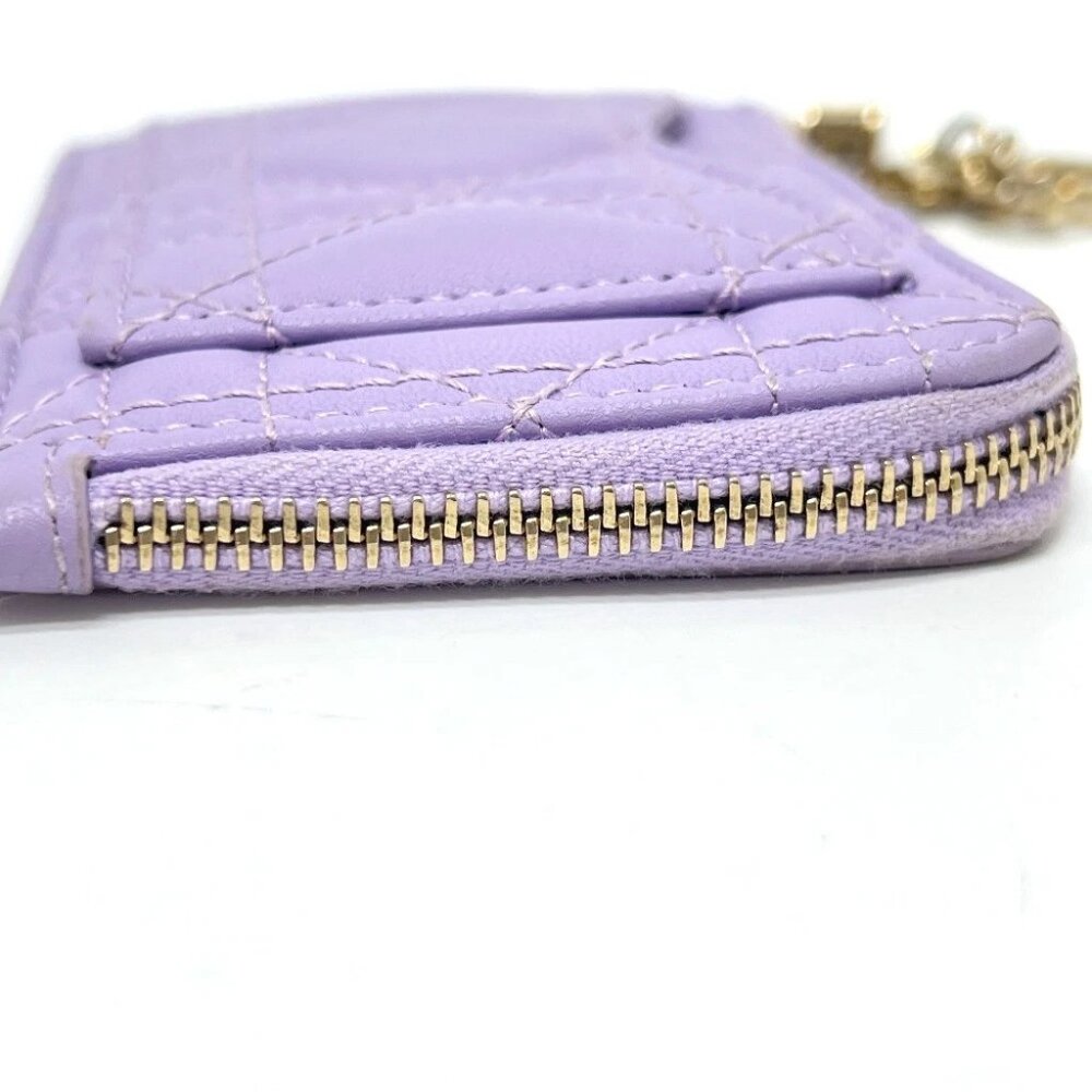 CHRISTIAN DIOR S0965ONMJ Lady Dior Cosmos Zip Card Case coin purse - Picture 3 of 14